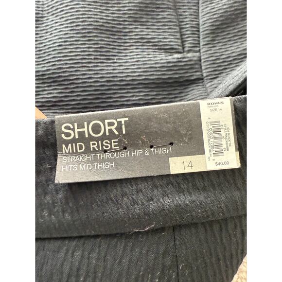 NEW Apt 9 Size 14 Flat Front Mid Rise Casual Shorts Black Button Zip NWT - Picture 13 of 14